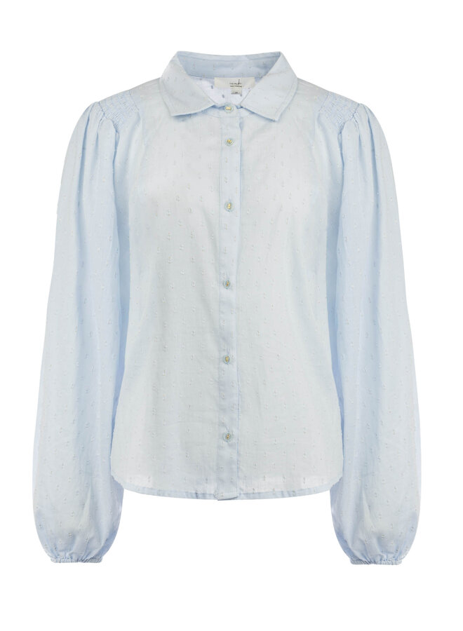 ICNK Amsterdam Job C dobby lurex blouse - blauw