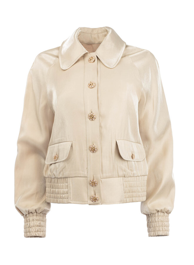 ICNK Amsterdam Nelia shiny satin jacket - off white