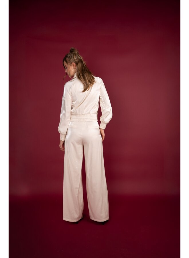 ICNK Amsterdam Nelia shiny satin jacket - off white