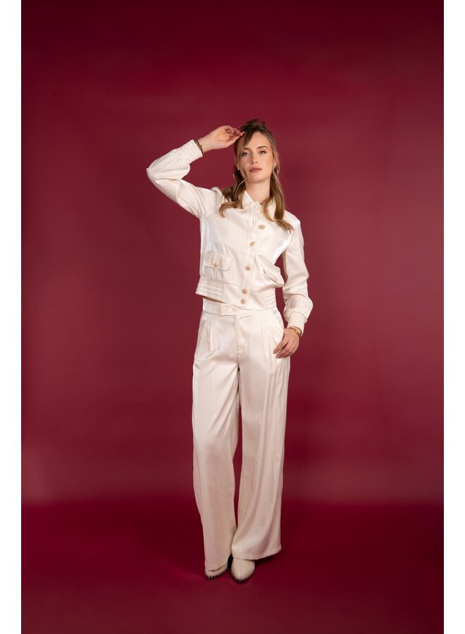 ICNK Amsterdam Mosaic shiny pants - off white