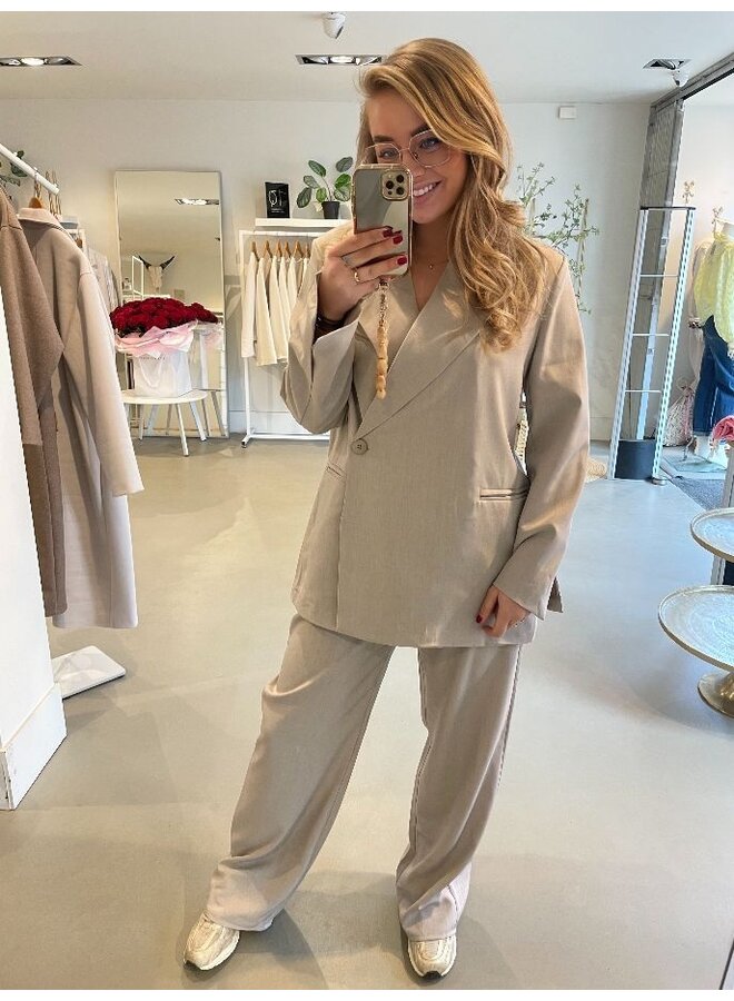 Office suit tweedelig - taupe