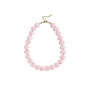 Ketting met hartvormige kralen - lichtroze