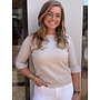 Emma knitted short sleeve trui - taupe