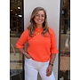 Emma knitted short sleeve trui - oranje