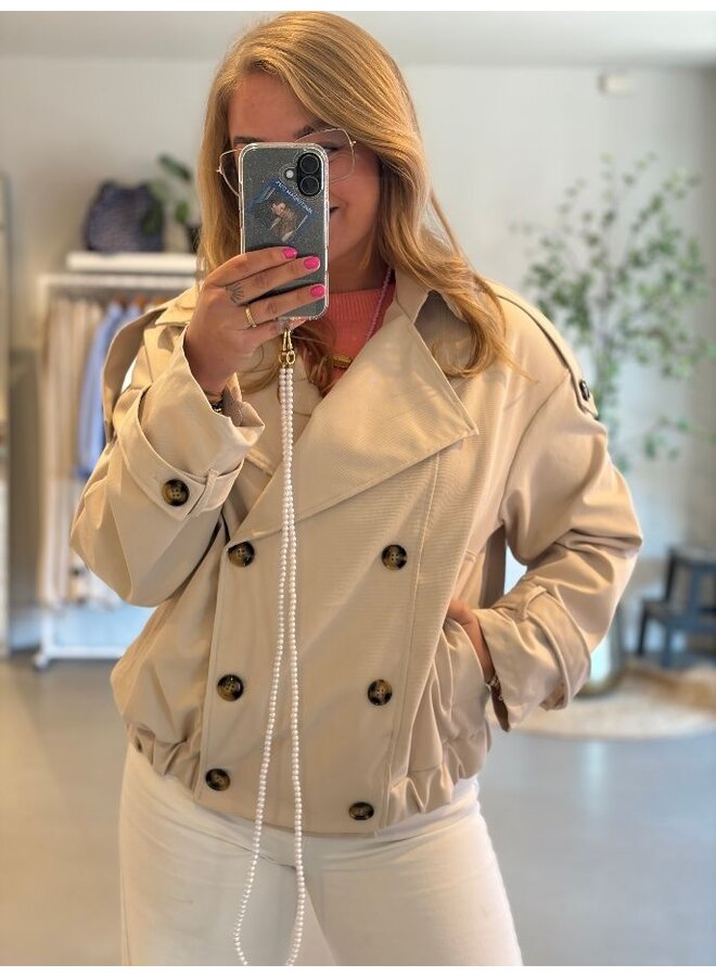 Trenchcoat bomberjacket - beige