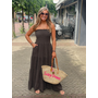 Strapless jurk - donkerbruin
