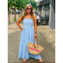 Strapless jurk - lichtblauw