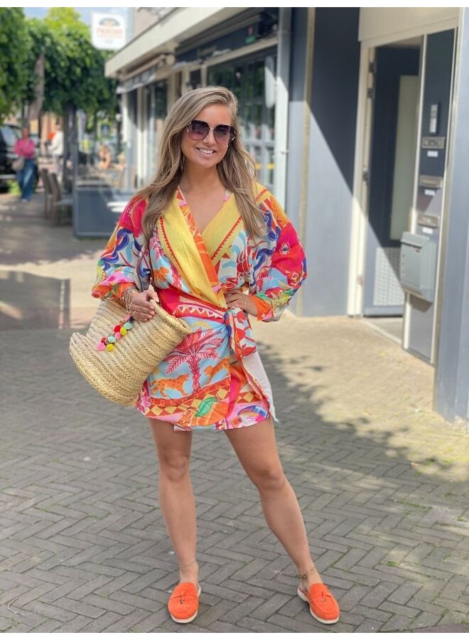 Island wikkeljurk - geel/blauw/rood