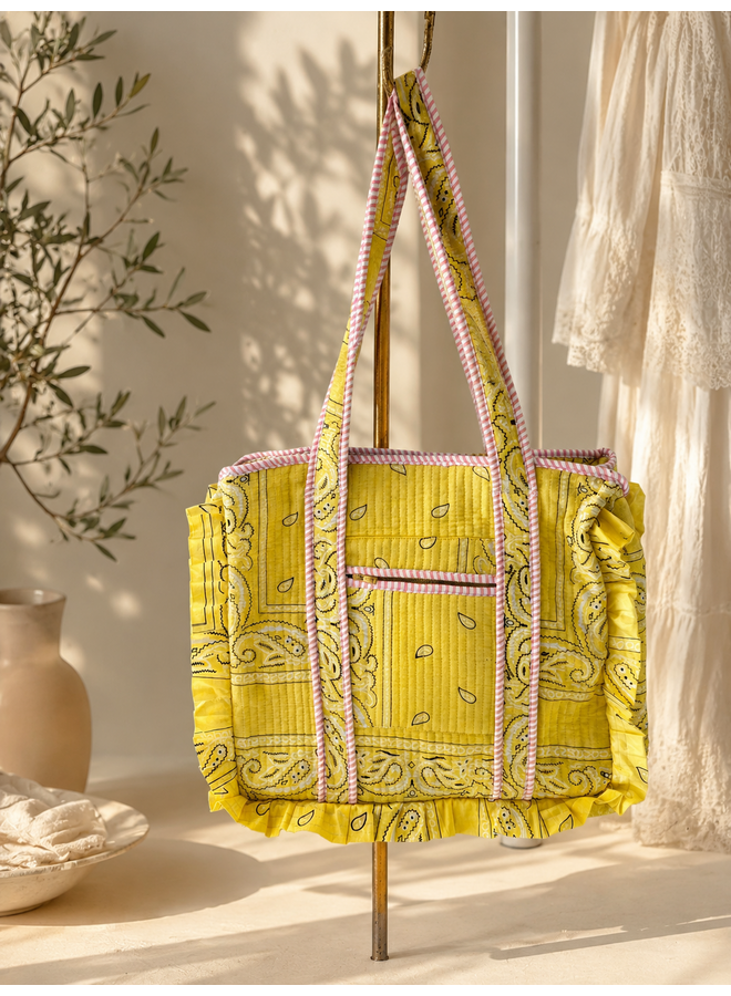 Totebag met bandana-print - geel