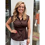 Office blouse - donkerbruin
