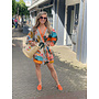 Island wikkeljurk - oranje/blauw