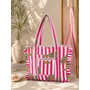Totebag met tropical print - roze