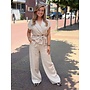 Safari linnen look broek - zand