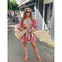 Island wikkeljurk - roze/turquoise