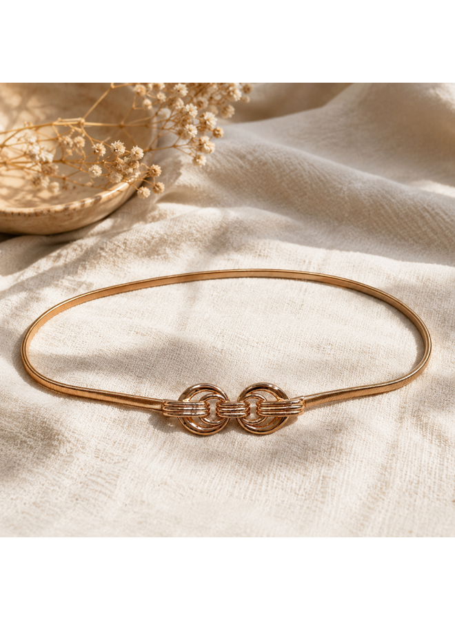 Metalen luxe riem - goud