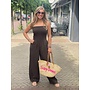 Strapless jumpsuit - donkerbruin