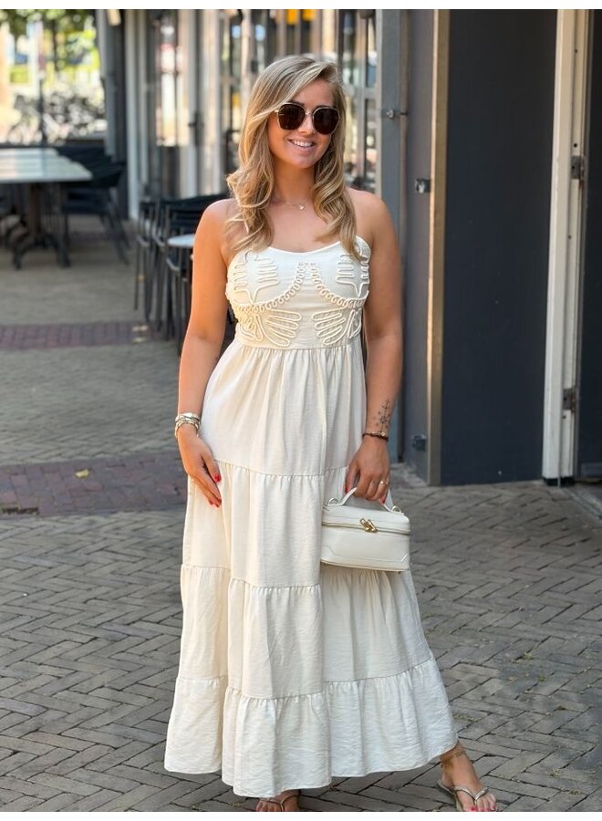 Boho maxi jurk met borduursel