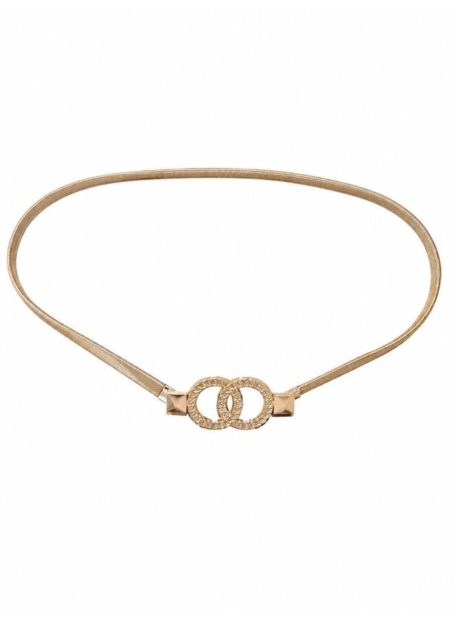 Metalen luxe riem dubbele cirkel - goud