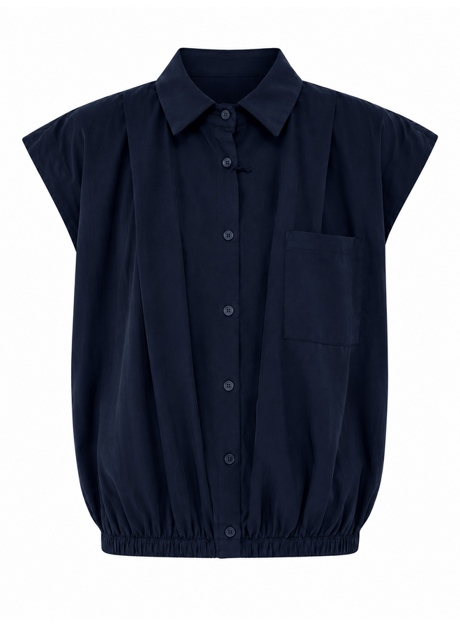 Ballon blouse - donkerblauw