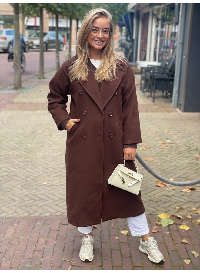 Trenchcoat jas - donkerbruin