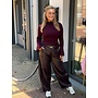 PU ballon pants - plum