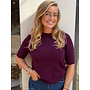 Emma knitted short sleeve trui - plum