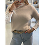 Emma knitted short sleeve trui - beige