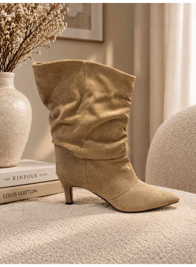 Slouch enkellaars - khaki