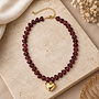 Hartjes ketting - bordeaux