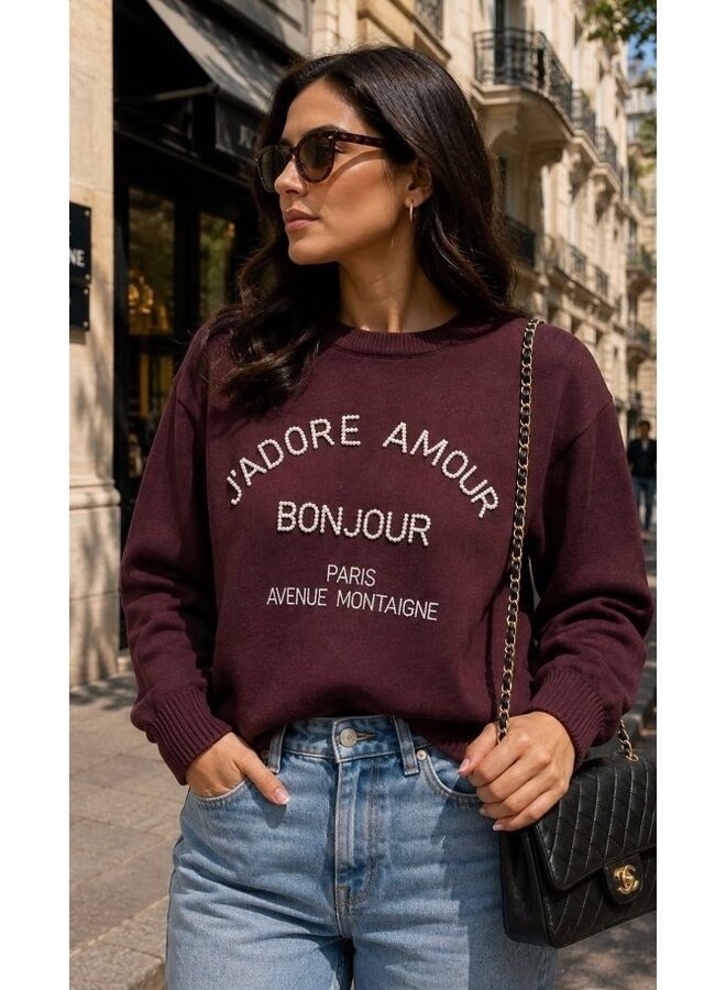 Clara Amour trui - aubergine