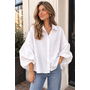Katoenen blouse met ballonmouw - wit