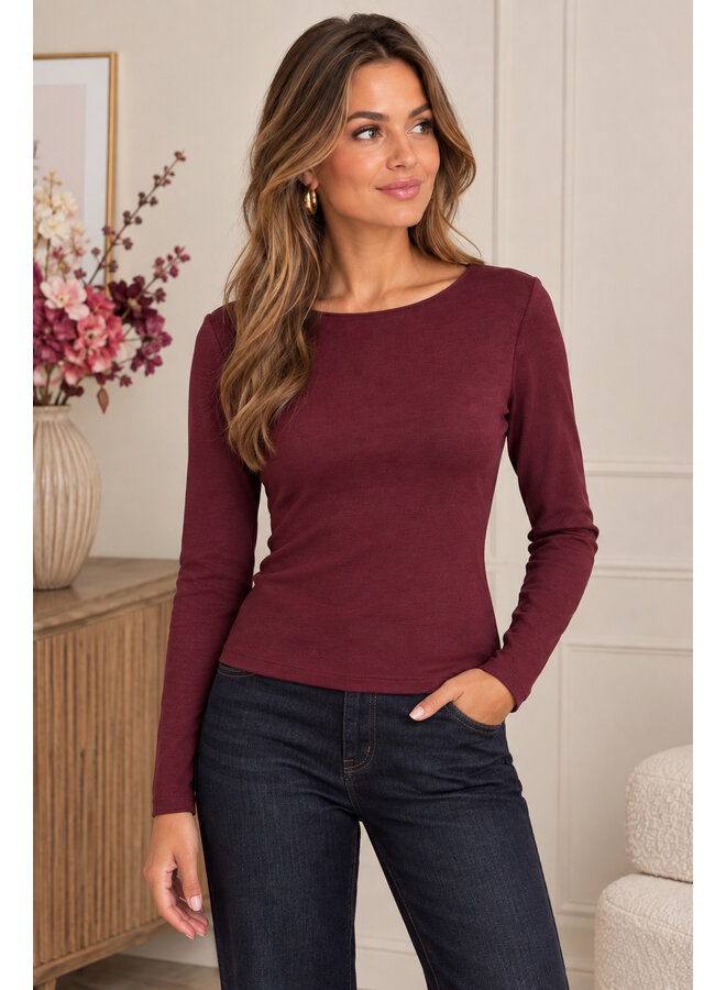 Cashmere top - bordeaux