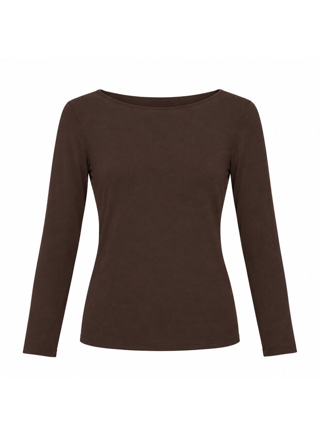 Cashmere top - donkerbruin