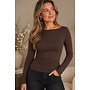 Cashmere top - donkerbruin