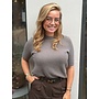 Emma knitted short sleeve trui - taupe