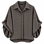 Geruite blouse met ballonmouw - grijs