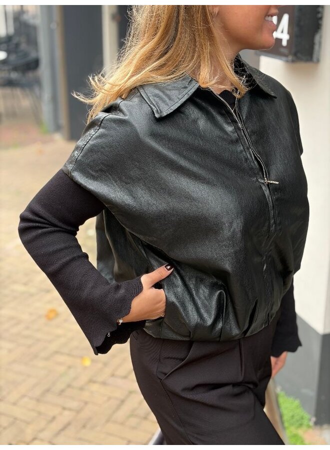 Ambika Alies PU gilet - zwart