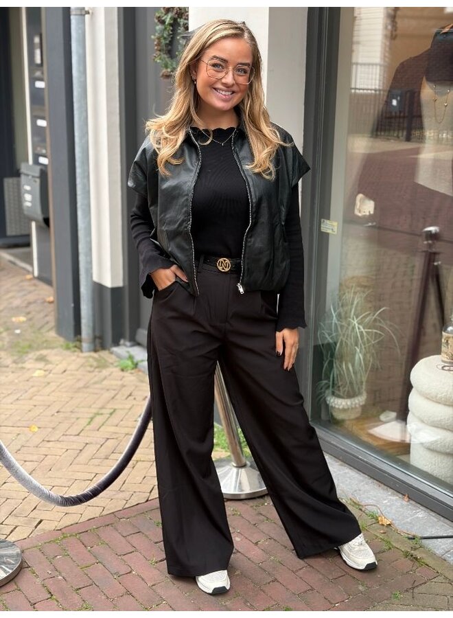 Ambika Alies PU gilet - zwart
