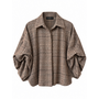 Geruite blouse met ballonmouw - bruin