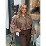 Geruite bomberjacket - bruin