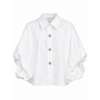 Ballon blouse met pailletten knopen - wit