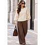 Trui met kanten mouwen - beige
