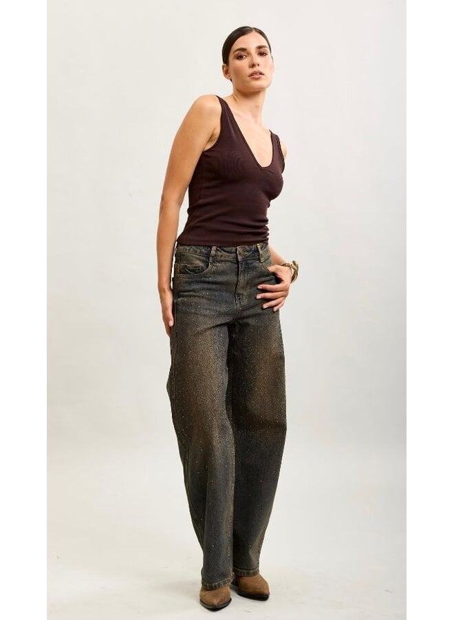 Barrel jeans met glitters