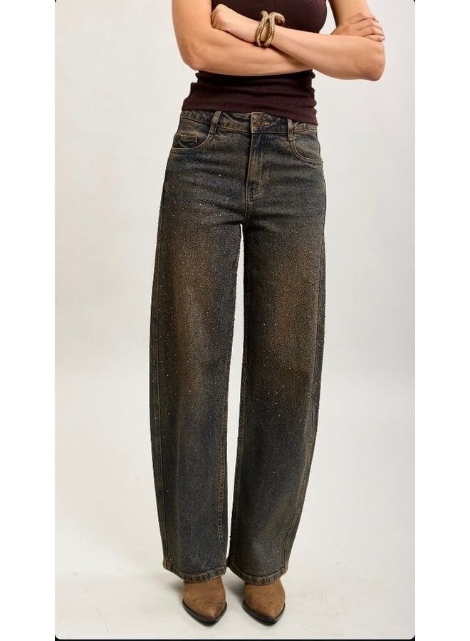 Barrel jeans met glitters