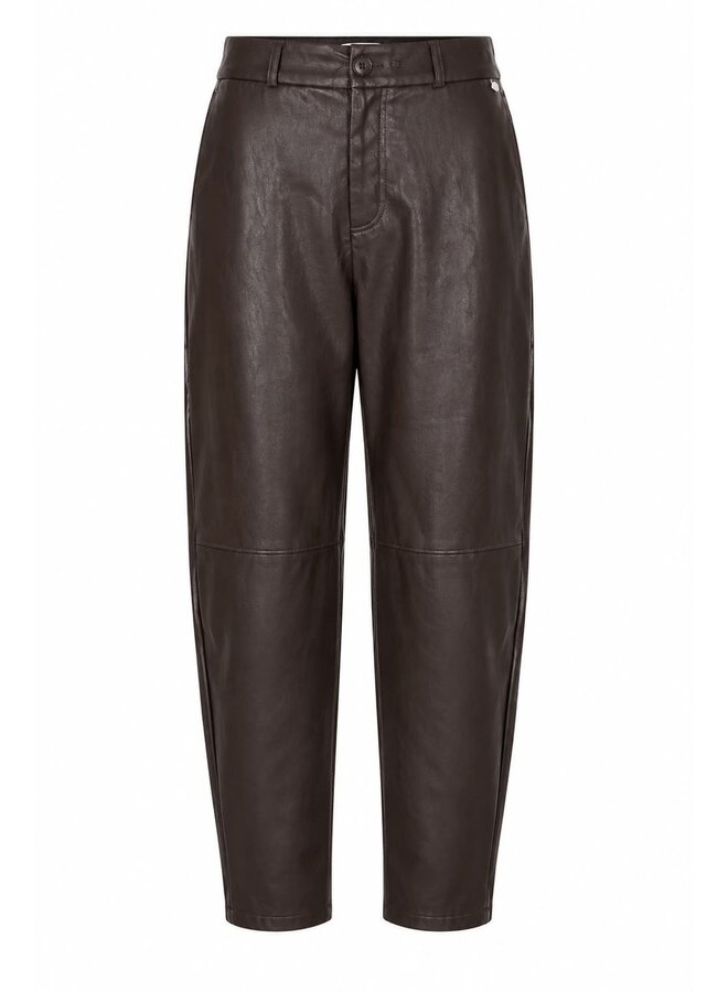 Ambika PU leer Kiek pants - donkerbruin