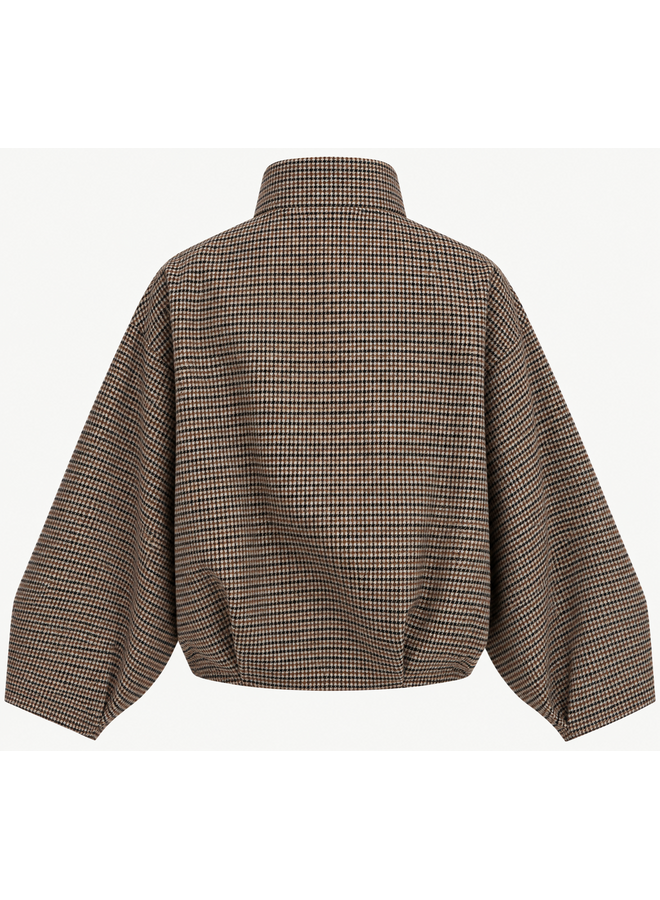 Ambika geruite bomberjacket - bruin