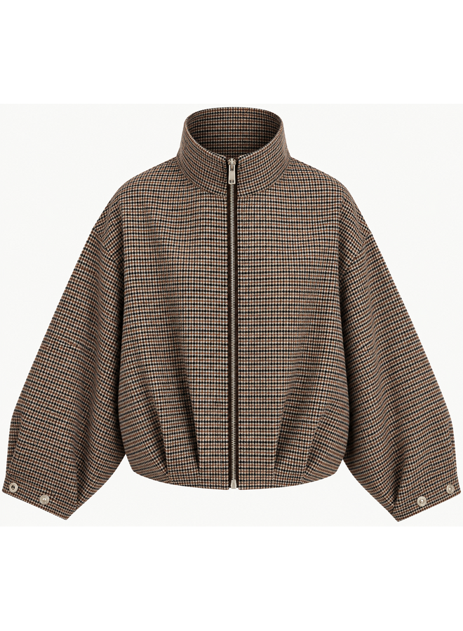 Ambika geruite bomberjacket - bruin
