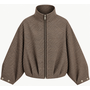 Ambika geruite bomberjacket - bruin