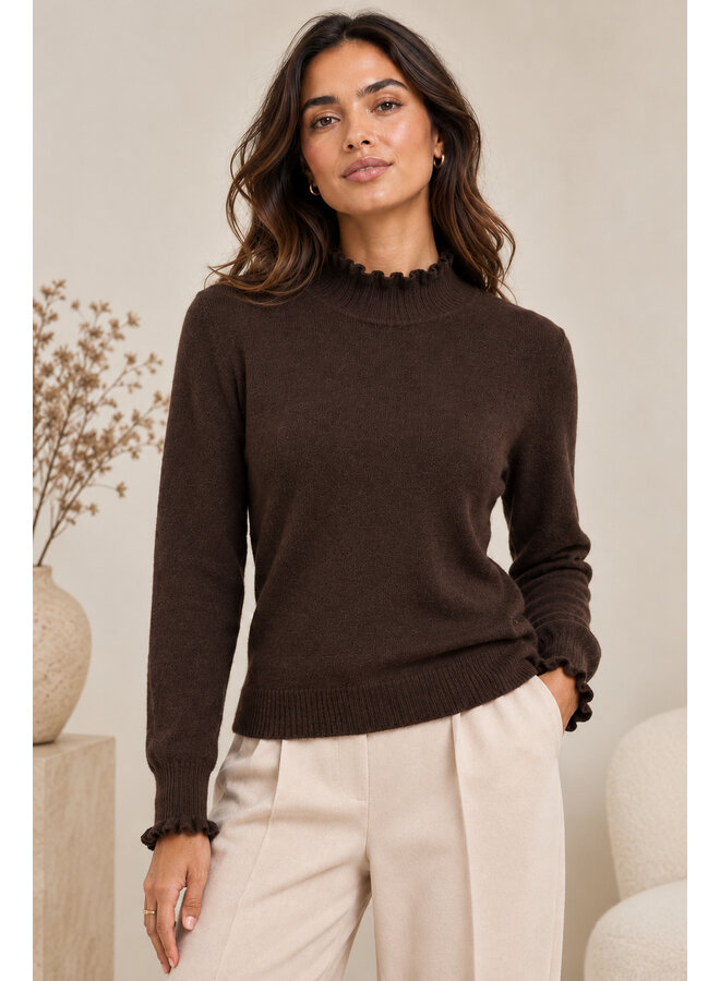 Coltrui met ruffles – donkerbruin