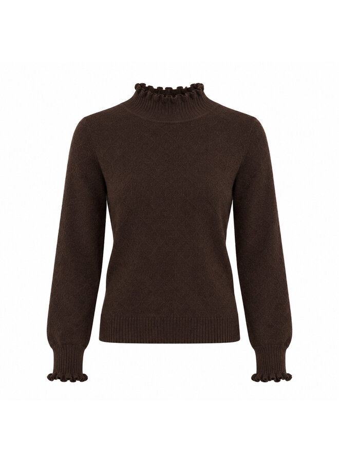 Coltrui met ruffles – donkerbruin